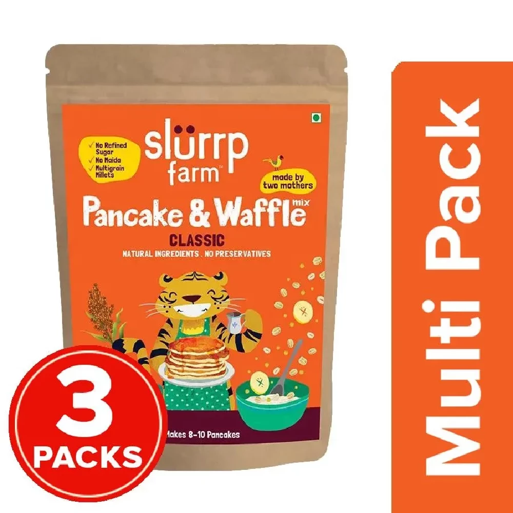 Slurrp Farm Millet Pancake & Waffle Mix - Classic & Supergrains, 3x150 g-1.webp